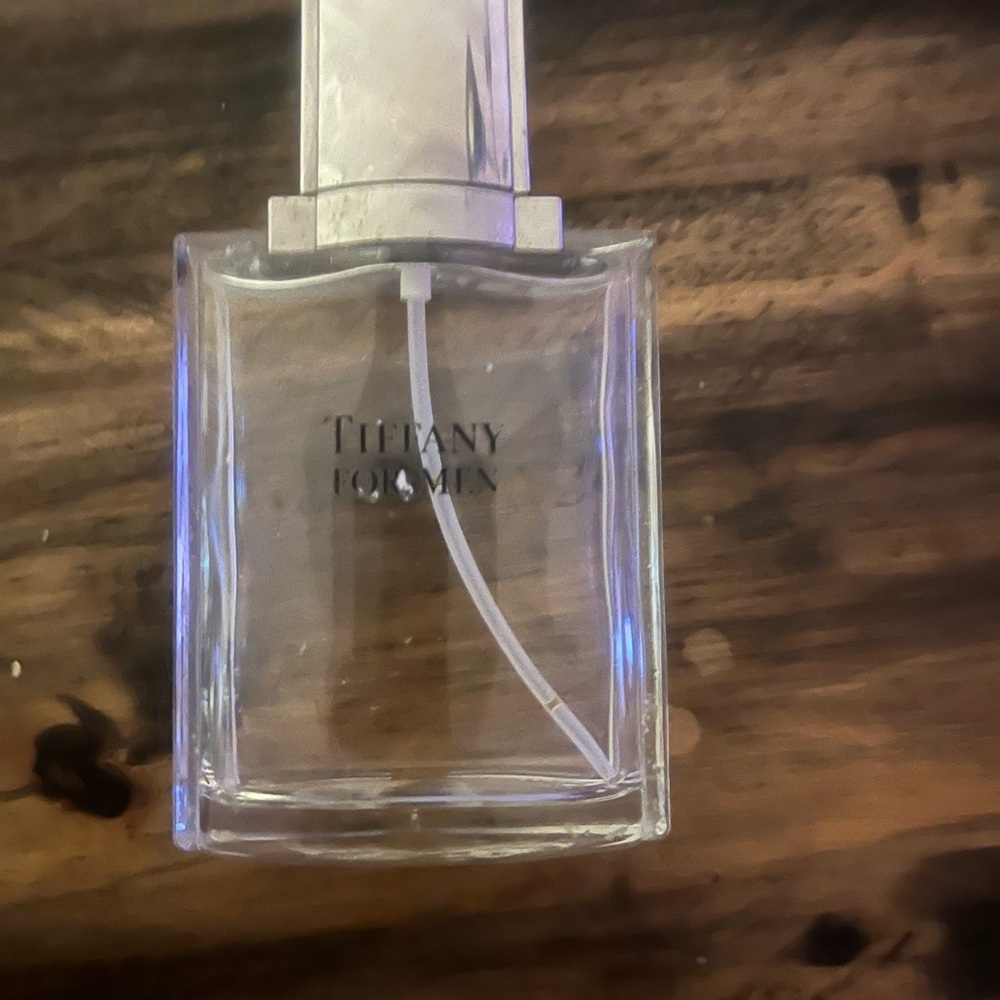 Tiffany & Co. Clear Glass Perfume Bottle with Silver Cap